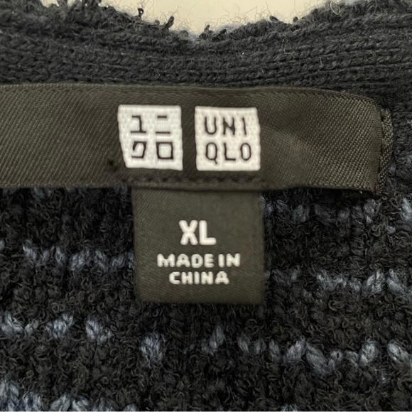 Uniqlo Knitted Short Jacket Blue Black Textured Size XL - Picture 9 of 14